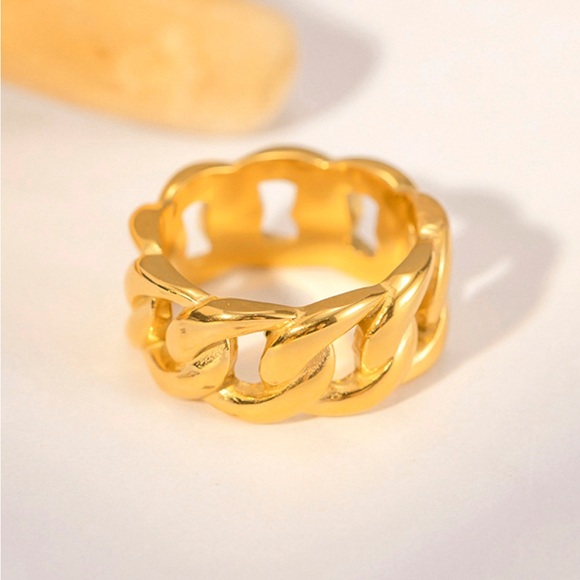 Stainless Steel Curb Chain Ring - Picture 5 of 6